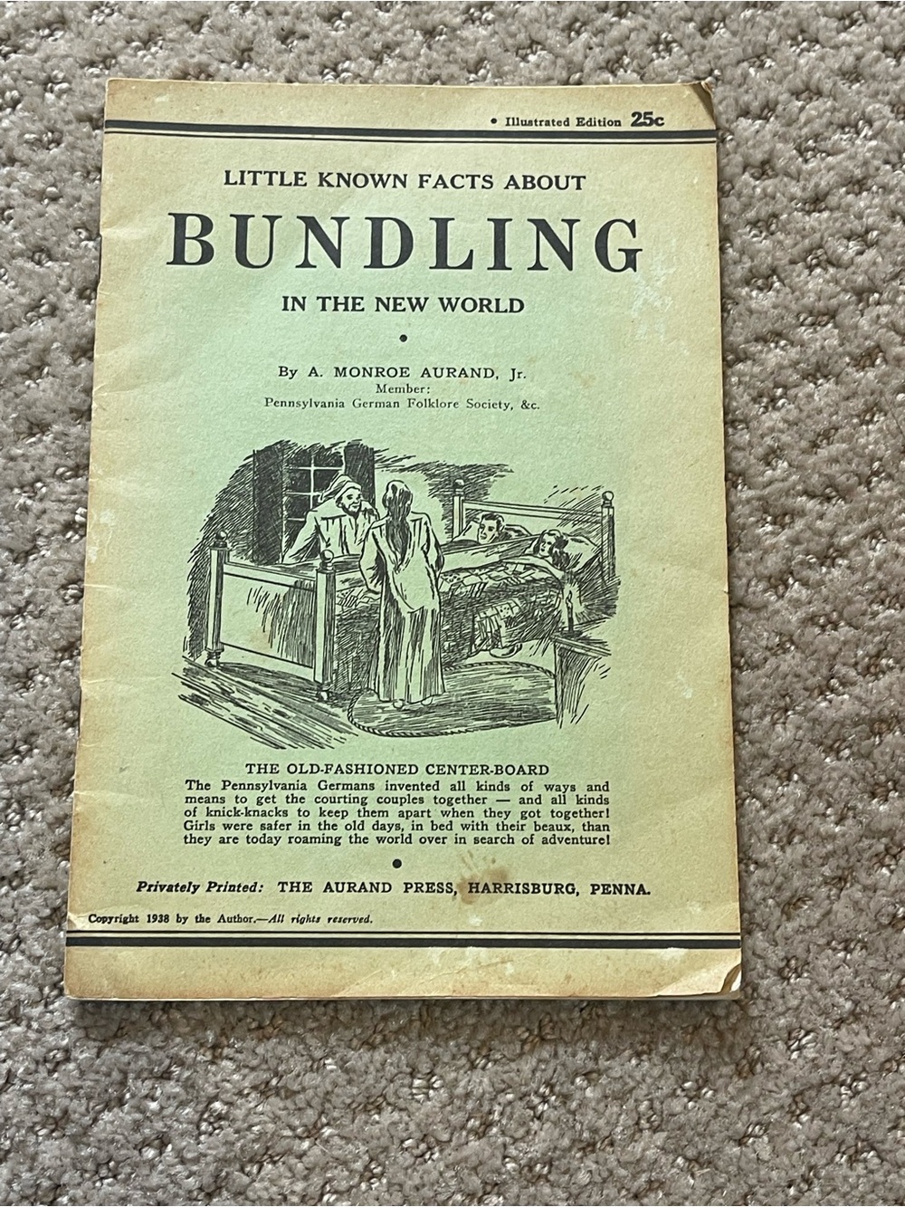 Vintage 1938 Little Known Facts About Bundling Illustrated Booklet - Green Cover